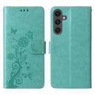 For Samsung Galaxy S23 FE 5G Embossed Butterfly Flowers Leather Phone Case(Green) - 3