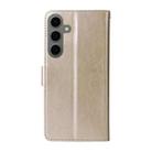 For Samsung Galaxy S25 5G Embossed Butterfly Flowers Leather Phone Case(Gold) - 3