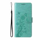 For Samsung Galaxy S25 5G Embossed Butterfly Flowers Leather Phone Case(Green) - 2