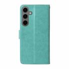 For Samsung Galaxy S25 5G Embossed Butterfly Flowers Leather Phone Case(Green) - 3