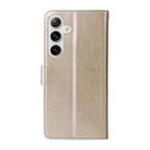 For Samsung Galaxy S25+ 5G Embossed Butterfly Flowers Leather Phone Case(Gold) - 3