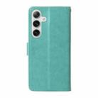 For Samsung Galaxy S25+ 5G Embossed Butterfly Flowers Leather Phone Case(Green) - 3