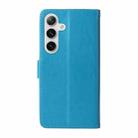 For Samsung Galaxy S25+ 5G Embossed Butterfly Flowers Leather Phone Case(Blue) - 3