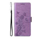 For Samsung Galaxy S25 Ultra 5G Embossed Butterfly Flowers Leather Phone Case(Purple) - 2