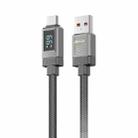 WK WDC-39 Smart Digital Display 1.2m 66W USB to Type-C Fast Charging Data Cable(Black Grey) - 1