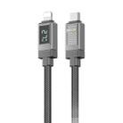 WK WDC-40 Smart Digital Display 1.2m PD27W Type-C to 8 Pin Fast Charging Data Cable(Black Grey) - 1