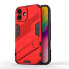 For iPhone 16 Punk Armor 2 in 1 PC + TPU Phone Case with Holder(Red) - 1