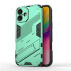 For iPhone 16 Punk Armor 2 in 1 PC + TPU Phone Case with Holder(Green) - 1