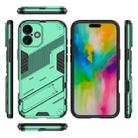 For iPhone 16 Punk Armor 2 in 1 PC + TPU Phone Case with Holder(Green) - 3