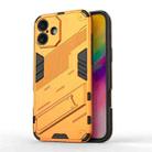 For iPhone 16 Punk Armor 2 in 1 PC + TPU Phone Case with Holder(Orange) - 1