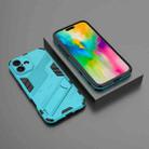 For iPhone 16 Punk Armor 2 in 1 PC + TPU Phone Case with Holder(Blue) - 2
