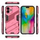 For iPhone 16 Punk Armor 2 in 1 PC + TPU Phone Case with Holder(Light Red) - 3