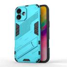 For iPhone 16 Plus Punk Armor 2 in 1 PC + TPU Phone Case with Holder(Blue) - 1