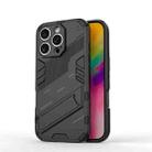 For iPhone 16 Pro Punk Armor 2 in 1 PC + TPU Phone Case with Holder(Black) - 1