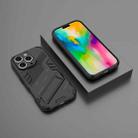 For iPhone 16 Pro Punk Armor 2 in 1 PC + TPU Phone Case with Holder(Black) - 2