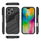 For iPhone 16 Pro Punk Armor 2 in 1 PC + TPU Phone Case with Holder(Black) - 3