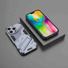 For iPhone 16 Pro Punk Armor 2 in 1 PC + TPU Phone Case with Holder(Grey) - 2