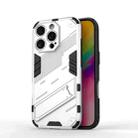 For iPhone 16 Pro Max Punk Armor 2 in 1 PC + TPU Phone Case with Holder(White) - 1