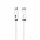 WK WDC-28 Elastic Genuine Silicone 1m PD65W Type-C to Type-C Fast Charging Data Cable(White) - 1