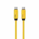 WK WDC-28 Elastic Genuine Silicone 1m PD65W Type-C to Type-C Fast Charging Data Cable(Yellow) - 1