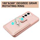 For Samsung Galaxy S23 5G Litchi Texture Drawing Card Bag Ring Holder Phone Case(Rose Gold) - 3