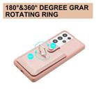 For Samsung Galaxy S21 Ultra 5G Litchi Texture Drawing Card Bag Ring Holder Phone Case(Rose Gold) - 3