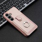 For Samsung Galaxy S25+ 5G Litchi Texture Drawing Card Bag Ring Holder Phone Case(Rose Gold) - 2