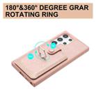 For Samsung Galaxy S25 Ultra 5G Litchi Texture Drawing Card Bag Ring Holder Phone Case(Black) - 3