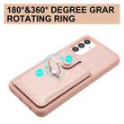 For Samsung Galaxy A13 4G / 5G Litchi Texture Drawing Card Bag Ring Holder Phone Case(Purple) - 3
