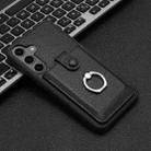 For Samsung Galaxy A54 5G Litchi Texture Drawing Card Bag Ring Holder Phone Case(Black) - 2