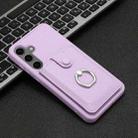 For Samsung Galaxy A54 5G Litchi Texture Drawing Card Bag Ring Holder Phone Case(Purple) - 2