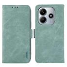 For Redmi Note 14 4G 164.84mm ABEEL Frosted Magnetic RFID Leather Phone Case(Cyan) - 1