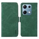 For Redmi Note 14S 4G ABEEL Frosted Magnetic RFID Leather Phone Case(Green) - 1