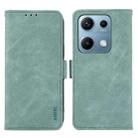 For Redmi Note 14S 4G ABEEL Frosted Magnetic RFID Leather Phone Case(Cyan) - 1
