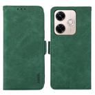 For Redmi 13X ABEEL Frosted Magnetic RFID Leather Phone Case(Green) - 1