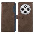 For Redmi 14C 4G ABEEL Color Block Magnetic RFID Leather Phone Case(Brown-Blue) - 1