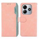 For Redmi Note 14 4G 164.84mm ABEEL Color Block Magnetic RFID Leather Phone Case(Pink-Cyan) - 1