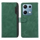 For Redmi Note 14S 4G ABEEL Color Block Magnetic RFID Leather Phone Case(Green-Black) - 1
