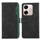For Redmi 13x ABEEL Color Block Magnetic RFID Leather Phone Case(Black-Green) - 1