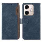For Redmi 13x ABEEL Color Block Magnetic RFID Leather Phone Case(Blue-Brown) - 1