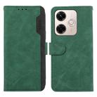 For Redmi 13x ABEEL Color Block Magnetic RFID Leather Phone Case(Green-Black) - 1