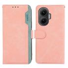 For Redmi Turbo 4 Pro ABEEL Color Block Magnetic RFID Leather Phone Case(Pink-Cyan) - 1