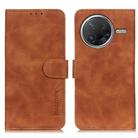 For Redmi K80 / K80 Pro KHAZNEH Retro Texture Flip Leather Phone Case(Brown) - 1