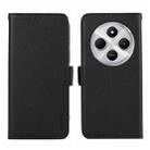 For Redmi 14C 4G ABEEL Side-Magnetic Litchi Pattern Leather RFID Phone Case(Black) - 1