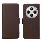 For Redmi 14C 4G ABEEL Side-Magnetic Litchi Pattern Leather RFID Phone Case(Brown) - 1