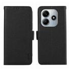 For Redmi Note 14 4G 164.84mm ABEEL Side-Magnetic Litchi Pattern Leather RFID Phone Case(Black) - 1