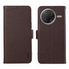 For Redmi K80 / K80 Pro ABEEL Side-Magnetic Litchi Pattern Leather RFID Phone Case(Brown) - 1