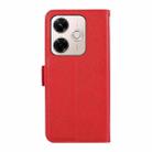For Redmi 13X ABEEL Side-Magnetic Litchi Pattern Leather RFID Phone Case(Red) - 3