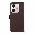 For Redmi 13X ABEEL Side-Magnetic Litchi Pattern Leather RFID Phone Case(Brown) - 3