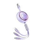 WK WDC-18 Star Series 1.2m 100W USB to 8 Pin / Type-C / Micro USB Retractable Data Cable(Purple) - 1